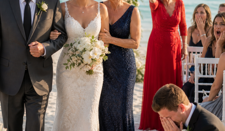**En mi lujosa boda encontré a mis padres sentados en unas sillas plegables junto a la cocina, lejos de todos los invitados importantes. Minutos antes de caminar hacia el altar, descubrí que mi suegra había engañado a mi padre para que le entregara todos sus ahorros y así financiar la boda, mientras presumía ante todos de ser nuestra «gran patrocinadora». Mi prometido ya lo sabía. Y no le importó en absoluto. Así que tomé el micrófono… y siguió sin importarle. Entonces caminé hacia el altar, volví a tomar el micrófono y me aseguré de que los 200 invitados vieran quiénes eran en realidad.**