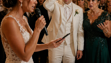 # El anuncio de la boda que lo cambió todo  Durante la recepción de nuestra boda, mi esposo tomó el micrófono y anunció delante de todos los invitados que su madre se mudaría a mi apartamento y que, además, empezaría a tomar el control de la casa. No discutí ni hice una escena. Simplemente tomé el micrófono, miré a todos los presentes y revelé la verdad que ellos habían estado ocultándome. En cuestión de minutos, su plan aparentemente perfecto se vino abajo frente a todos.