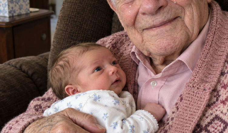Llevé a mi hija recién nacida a conocer al abuelo que me había criado. Cuando abrió los ojos, él rompió a llorar