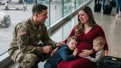Seis años después, encontré a Evelyn en el aeropuerto con dos niños que se parecían a mí